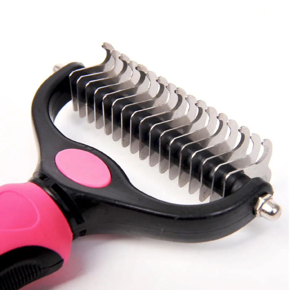 2-Side Dematting Tool for Dogs & Cats Pets Grooming Brush Double Sided Shedding and Undercoat Rake Hair Removal Comb | Дом и сад