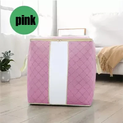Waterproof Thick Quilt Storage Bag Large Capacity Clothing Storage Box Moving Luggage Packing Bag - Цвет: vertical pink