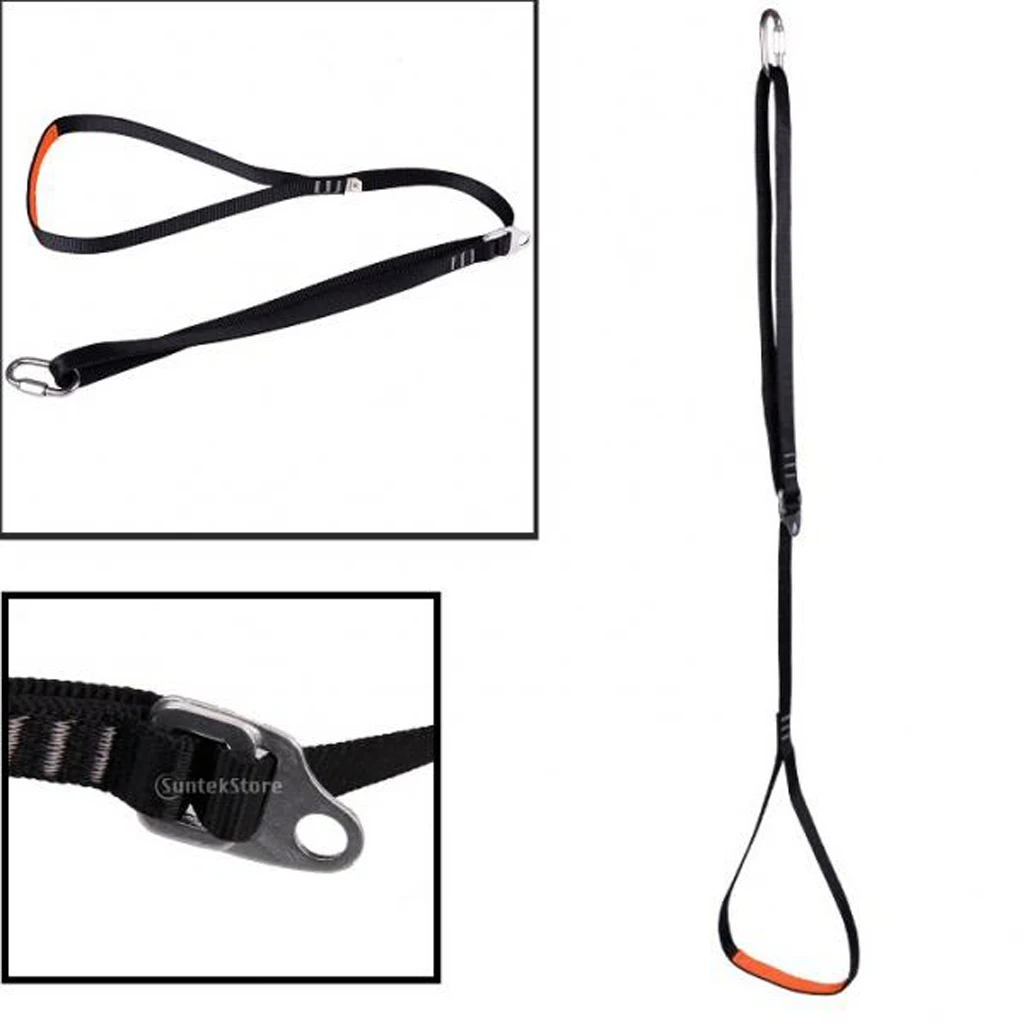 

Adjustable Foot Sling Climbing Ascender Foot Loop Sling Rope Black Outdoor Safety Rock Climbing Accessory Climbing Equipment