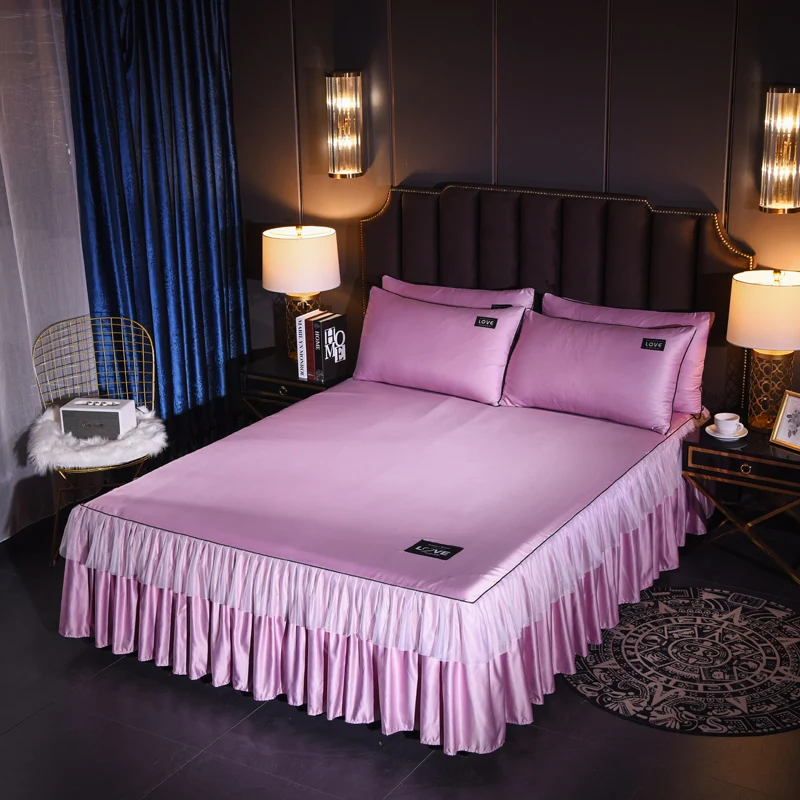Уникальное двухместное кружевное покрывало с принтом фиксирующим ремешком и