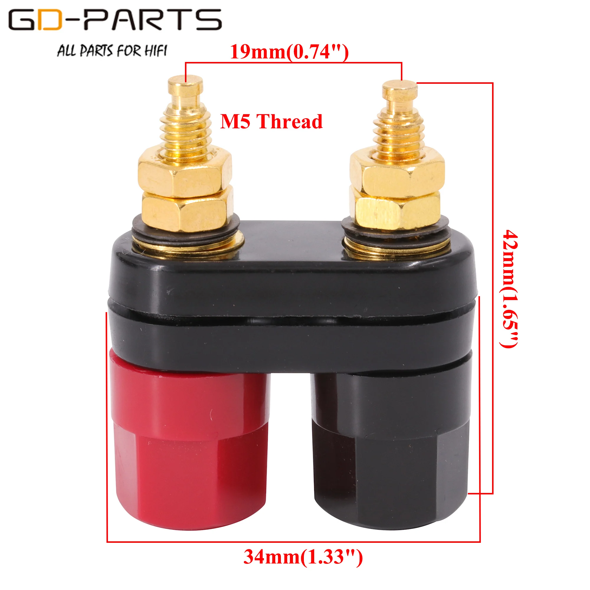 Двойной разъем для бананов из латуни Hi Fi аудио усилитель динамика клеммный с