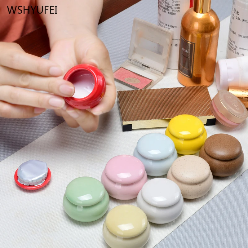 4 шт. мини керамическая банка для порошка Новая маленькая бутылка крем красоты