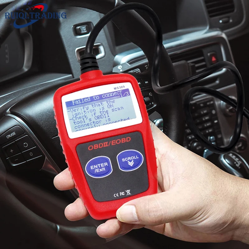 Фото Считыватель кодов OBD2 MS309 MaxiScan, инструмент для диагностики неисправностей автомобиля, сканер для обслуживания автомобиля №2