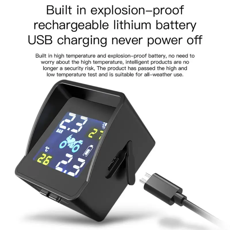 Система контроля давления в шинах VODOOL Smart TPMS для мотоциклов система на солнечной