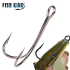 Рыболовные крючки FISH KING 20 шт.упак. из высокоуглеродистой стали, двойные рыболовные крючки для ловли карпа крючки колючие, рыболовные крючки для Мягкая приманка в виде червей