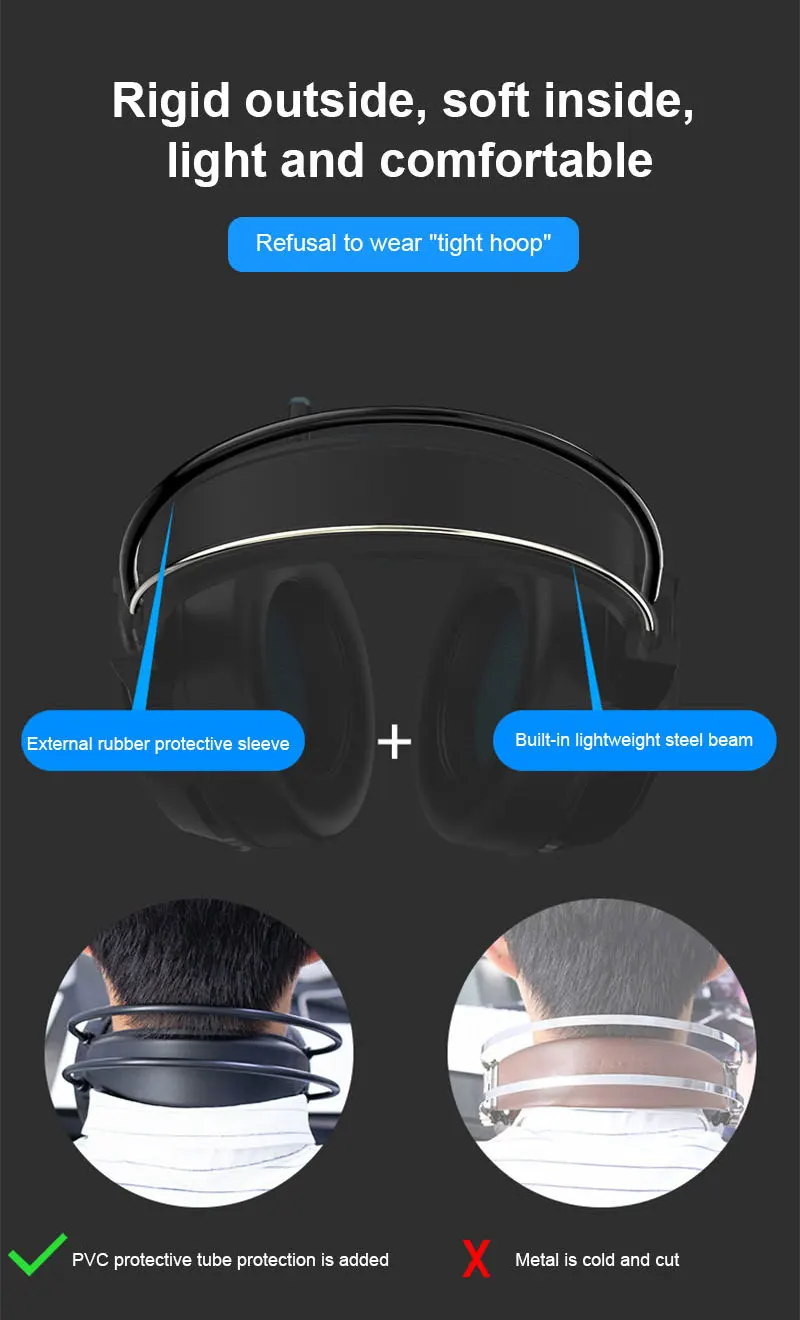 

Gaming Headsets Gamer Headphones Surround Sound Stereo Wired Earphones USB Microphone Colourful Light PC Laptop Game Earbuds