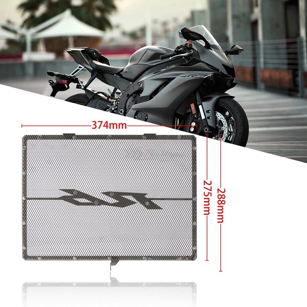 YZFR6 Aluminum Radiator Guard Water Tank Coolant Grill Grille Net Cover Protector for 2006-2015 Yamaha R6 YZF-R6 2007 2008 2009 |