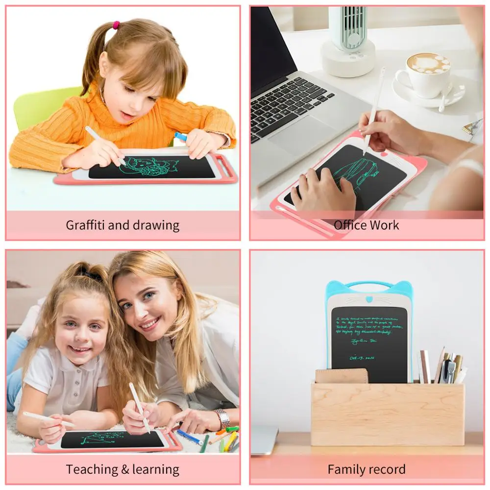 

Portable Electronic LCD Writing Tablet with Anti-erasure lock key 8.5/12 inch Cat shape Digital Drawing board Handwriting Pads w