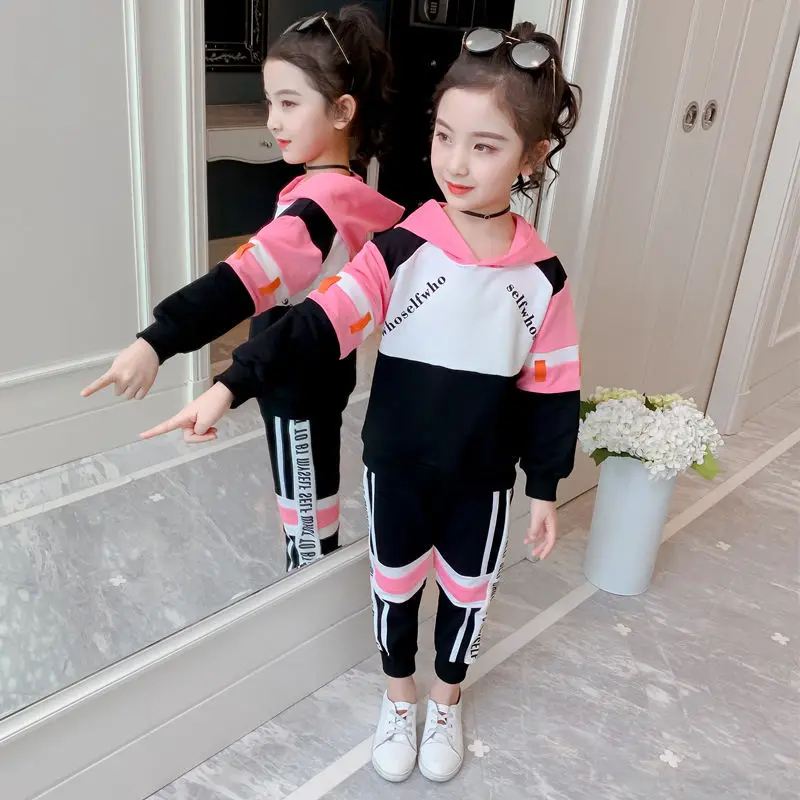 

Casual Spring Autumn Baby Boys Girls Set Kids Sweatshirts +Pants Sport Tracksuit Teenage Children Clothing Suit High Quality