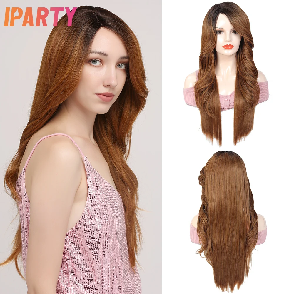 Длинные Синтетические парики на сетке для женщин романтические натуральные