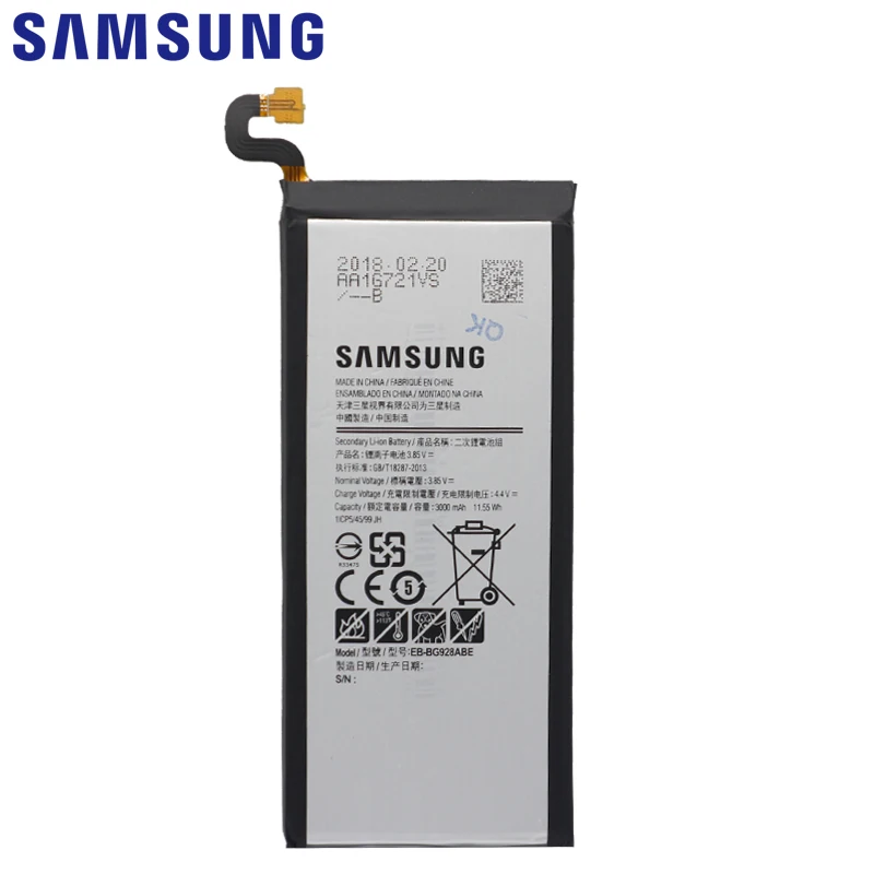 Samsung телефон Батарея EB-BG928ABE 3000 мА-ч для samsung Galaxy S6 Edge Plus G928 G928F G928G G928T G928A G928I G928S