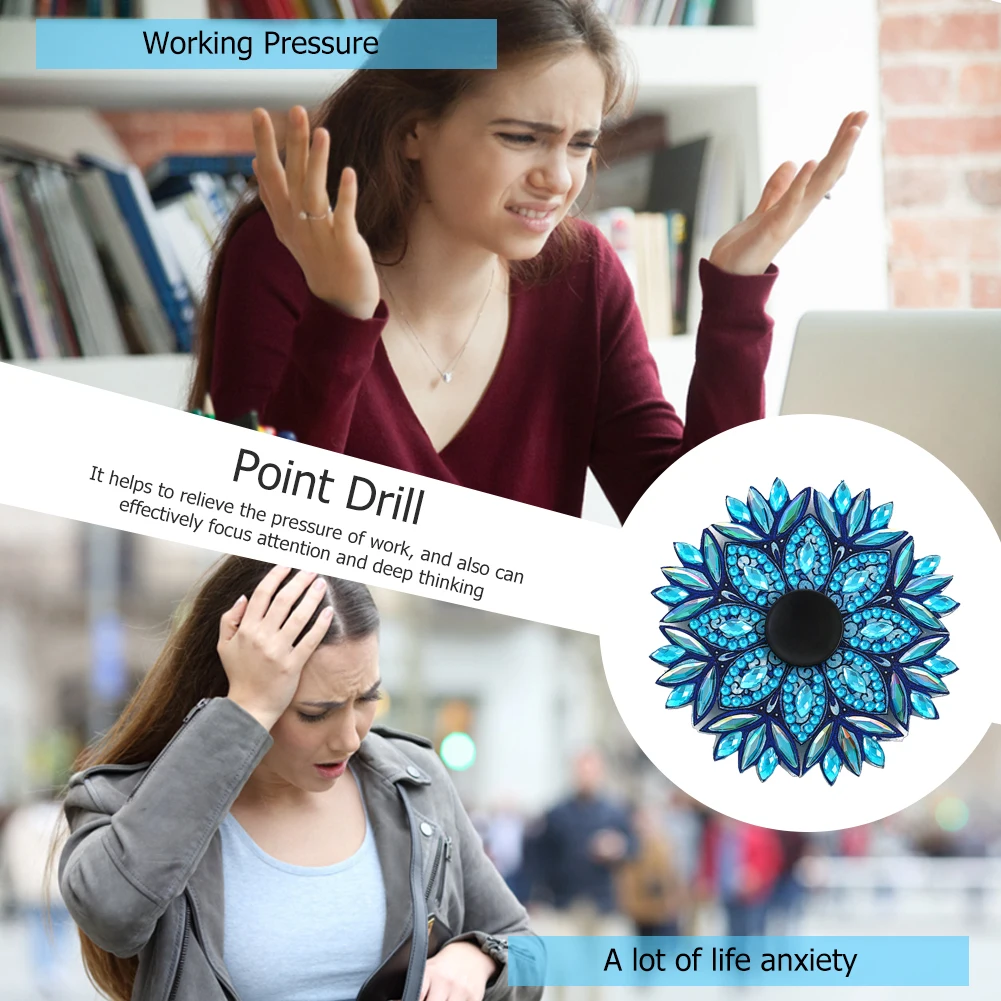 Двусторонняя алмазная живопись Спиннер на кончик пальца Стразы AB кристалл