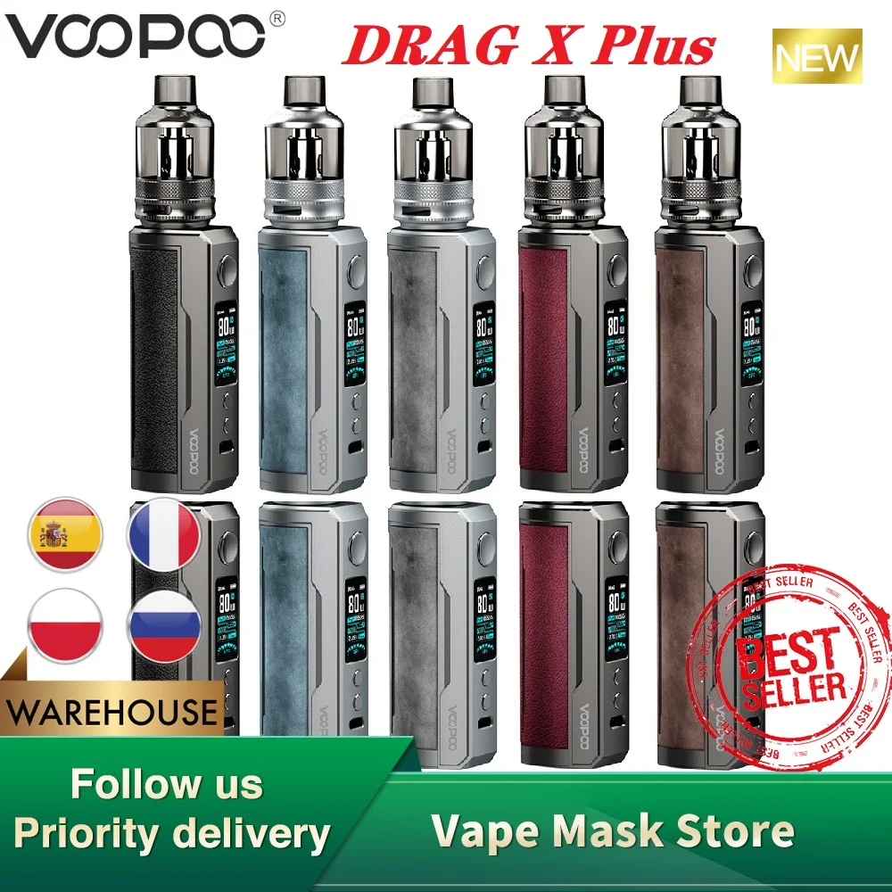 Оригинальный VOOPOO перетащите X плюс Pod Комплект wi/ 100W Mod и 5 мл TPP танк Поддержка 21700