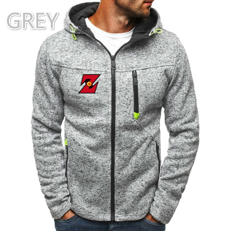 

Men Fashion Hooded Jacket Autumn Fleece Sweatshirts Knit Zipper Long Sleeved Pullover Hoodie S-4XL