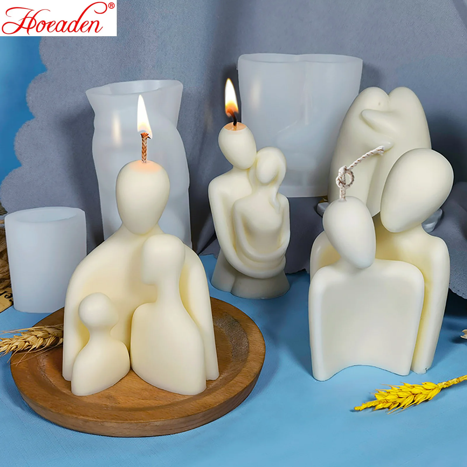 

Family Couple Statue Set of Silicone Candle Mold DIY Handmade Epoxy Resin Aromatherapy Silicone Candle Mould Soap Making Mould