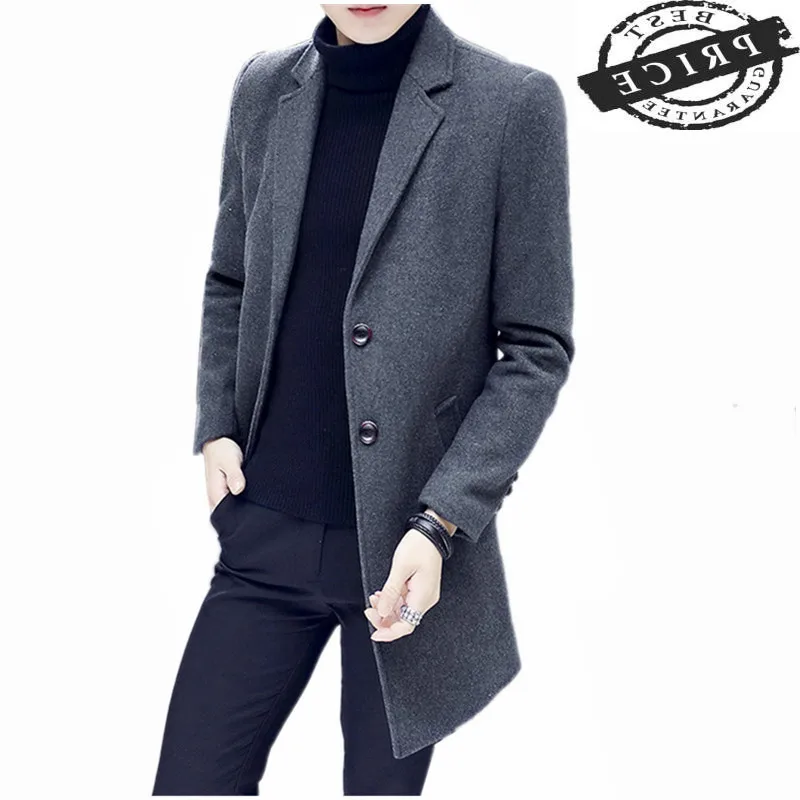 

Осень 2021, куртки, шерстяное пальто, толстое теплое зимнее пальто, облегающий Тренч, мужские повседневные Длинные куртки Erkek Mont LWL63a