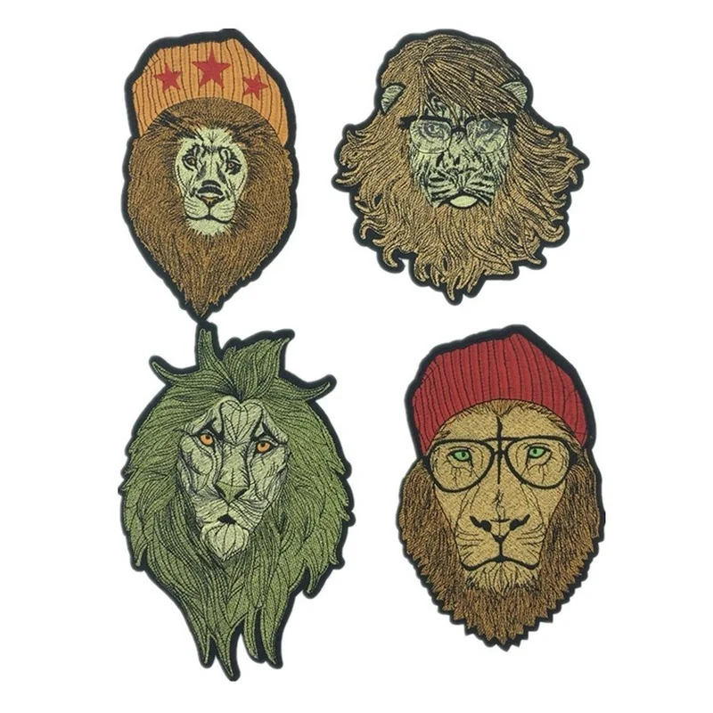 

50pcs/Lot Embroidery Patches Letters Clothing Decoration Accessories Lion Head Weird Stuff Diy Iron Heat Transfer Applique