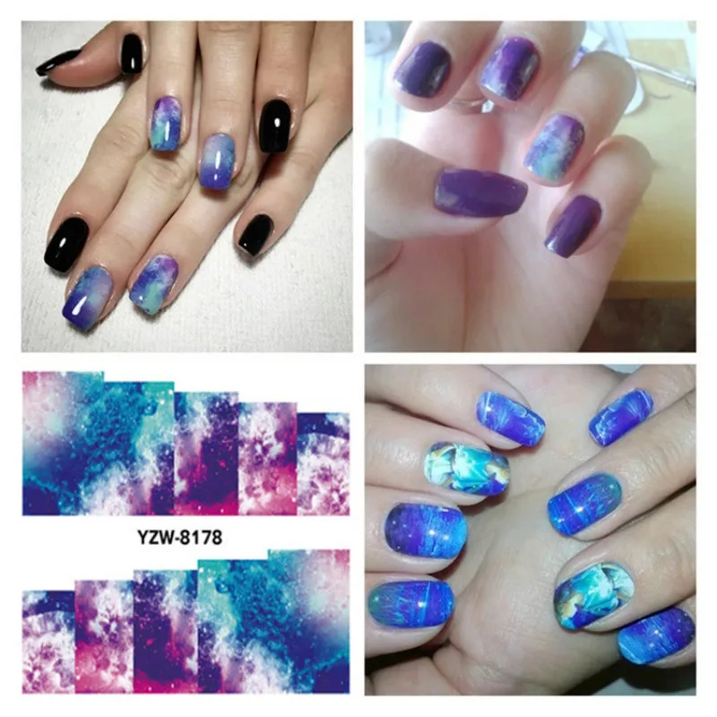 1 предмет Модный комплект волшебный цветок звездное небо ногтей штамп штамповка