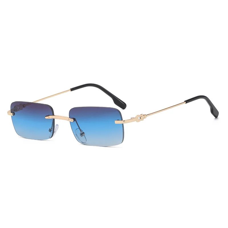 

rimless square frame sunglasses for women uv400 gradient tinted sun glasses for men frameless high quality metal