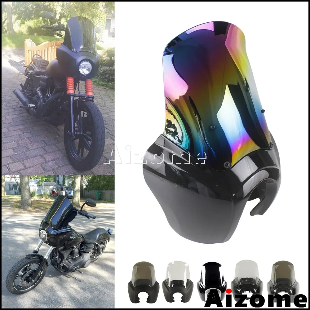 Мотоцикл 1" Iridium лобовое стекло передняя фара обтекатель для Harley T-Sport Dyna Street Fat Bob Low Rider 2007
