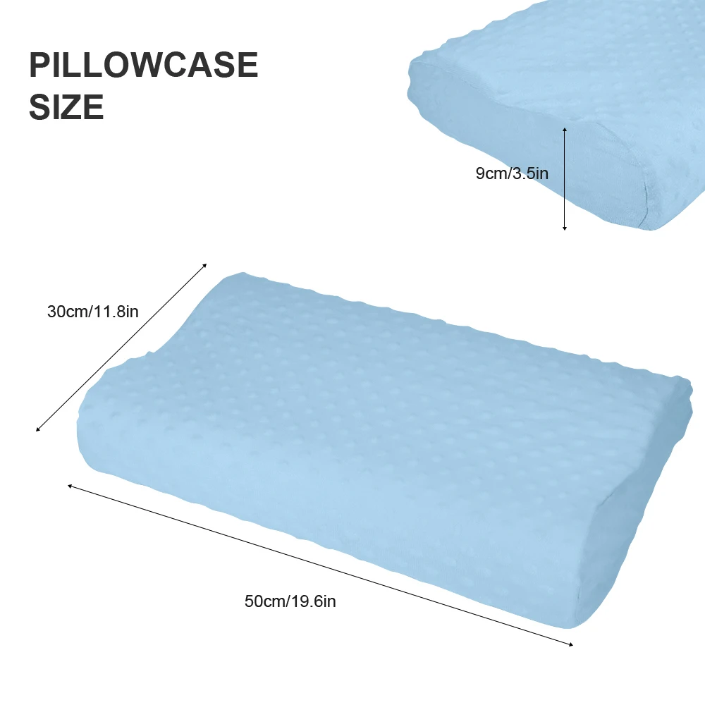 blue pillowcase 1 шт., 50x30 см, Ортопедическая подушка из пены с эффектом памяти, постельные принадлежности, мягкие массажные подушки с медленным отскоком для шейного отдела, забота о здоровье - Цвет: blue pillowcase