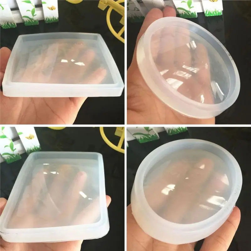 

18Pcs Handmade Coaster Silicone Resin Mold Round Square Rectangle Heart Oval Bottom DIY Molds Kit Jewelry Making Tools