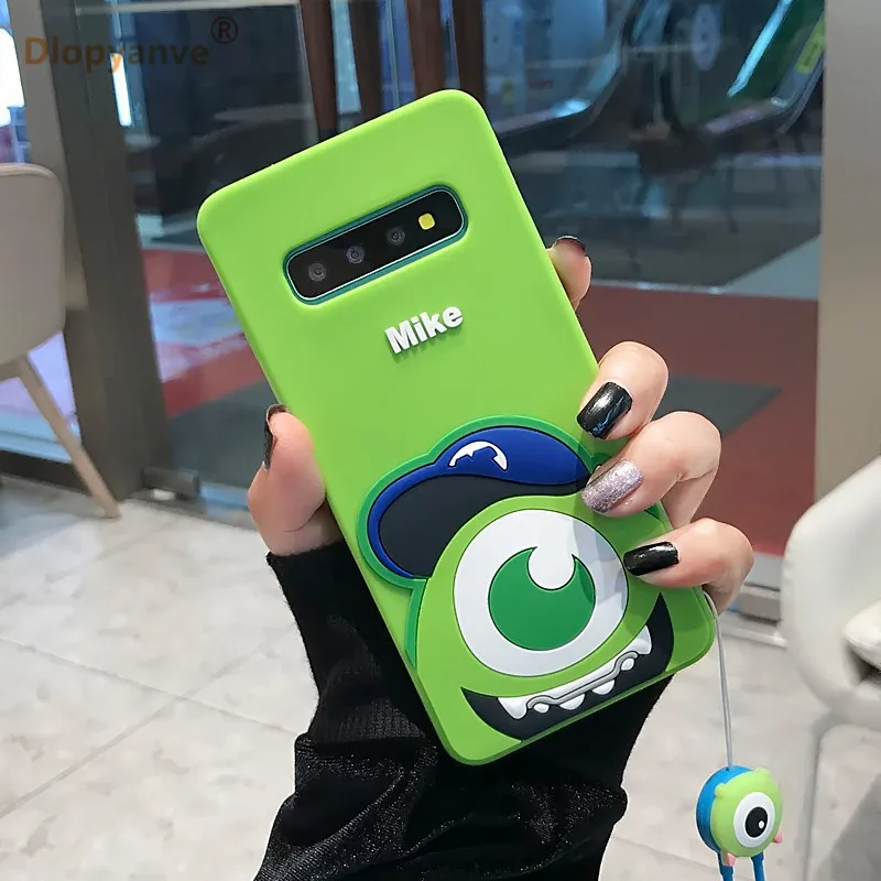 Мультяшные чехлы для телефонов Samsung Galaxy S8 S9 S10 Plus милые 3D монстры майка Салли