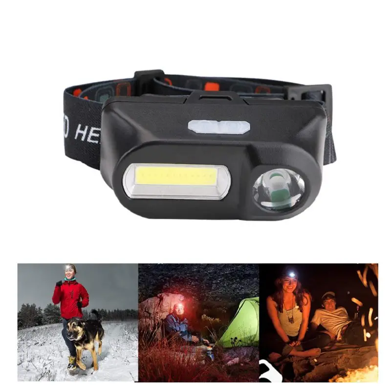 

COB Headlight USB Rechargeable LED Head Light 6 Modes Torch for Hiking Camping
