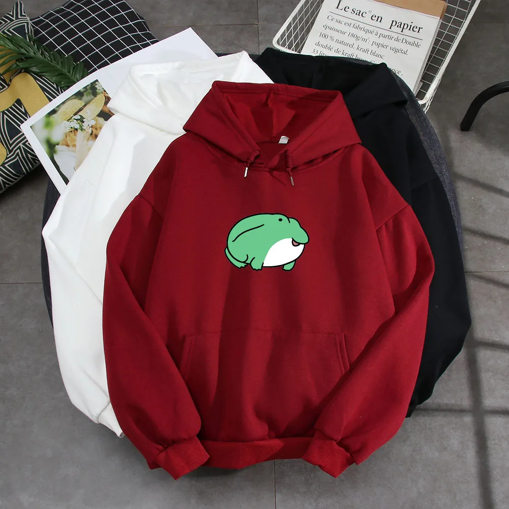 Hooded Sweatshirt Gothic Harajuku Cartoon Frog Vintage Shirts Women Hoodie Vintage Winter Sweetshirt 90s Aesthetic Woman Hoodies