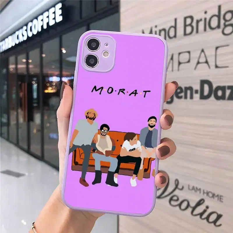

fashion morat band Phone Case Matte transparent For Purple iPhone 12 Mini 11 Pro XR XS Max 7 8 Plus X Back Cover