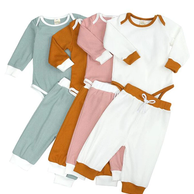 

Весенняя детская одежда для сна, костюм для малышей, для маленьких мальчиков и девочек, пижамный комплект, комбинезон + штаны, детский пижамн...