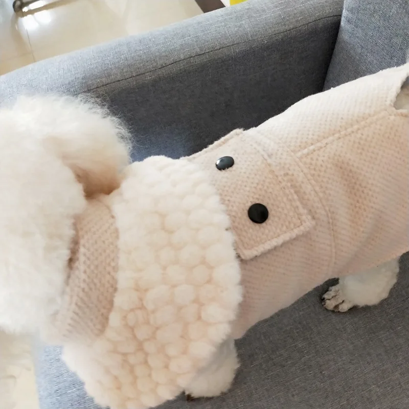 Модный ошейник из искусственного меха одежда для домашних животных пальто