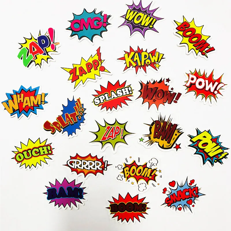 

50pcs Fashion Diary Stickers Scrapbooking Stationery Album Decals English Letters Adhesive Paper Notebook Sticker Graffiti BOOM