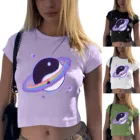 Футболка женская, свободная, с коротким рукавом и принтом