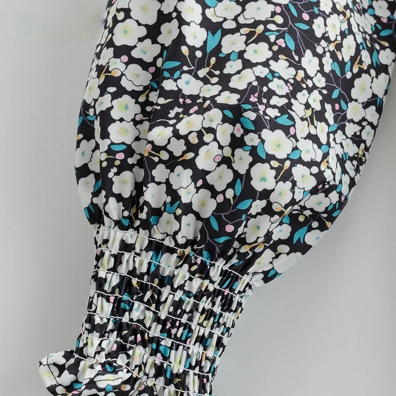 

Summer Spring New Arrival Long Sleeve Ladies Mini Dress Vestidos Fashion Women Flowers Print Ruffles Dress