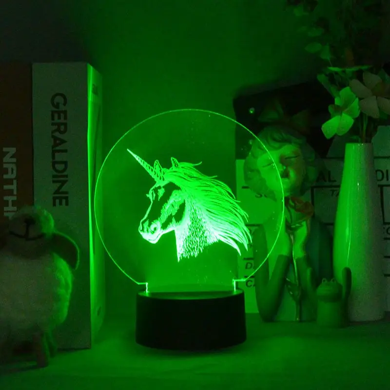 

Animal 3d Lamp Led Issusion Night Lights Kids Gifts holiday Christmas Bedroom Decoration Unicorn Atmosphere Light