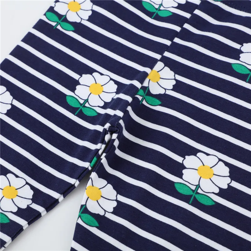 

Flower Print Clothes Set for Kids Baby Girl Princess Dress Cute Stripes Fashion Dress Leggings Child Party Clothing