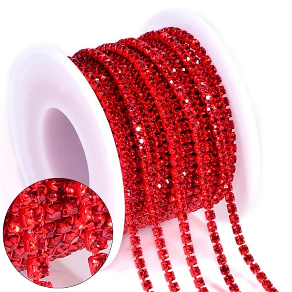 10 ярдов кристаллов Стразы Закрытая цепочка прозрачная Обрезка когтей для шитья