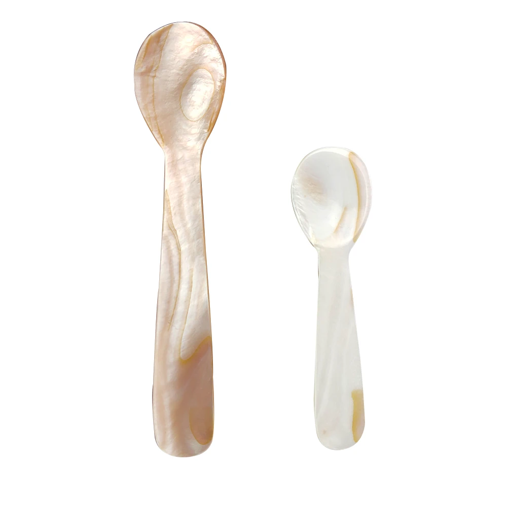 

New 1pcs 9.2cm/13cm Natural conch shell spoon condiment spoon coffee caviar dessert spoons Mask spoon
