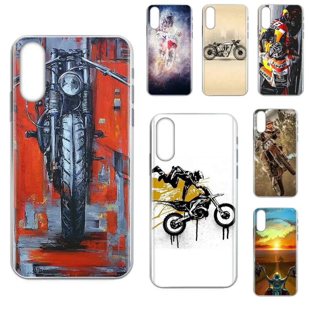 Для iPhone 11 Pro 4 4S 5 5S SE 5C 6 6S 7 8X10 XR XS Plus Max Прозрачная мягкая оболочка Moto Cross Мотоцикл