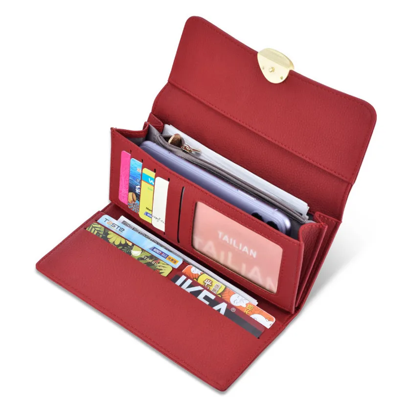 

Luxury womens leather wallets Brand Designer Long Wallet Female Leather Purse Card Holder Women Purses Ladies Clutch Phone Bag