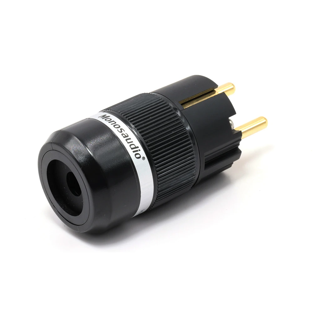 Одна штука 99.999% Чистая медь позолоченный ЕС Schuko разъем питания для DIY Hifi Электрический кабель питания
