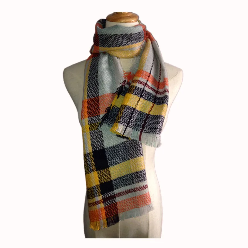 Брендовый шарф одеяло зимний клетчатый кашемировый детский шарфы пончо и