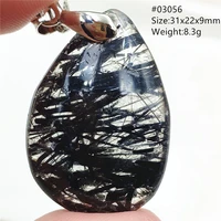 natural black rutilated quartz pendant clear bead black rutilated brazil water drop women men necklace jewelry aaaaa
