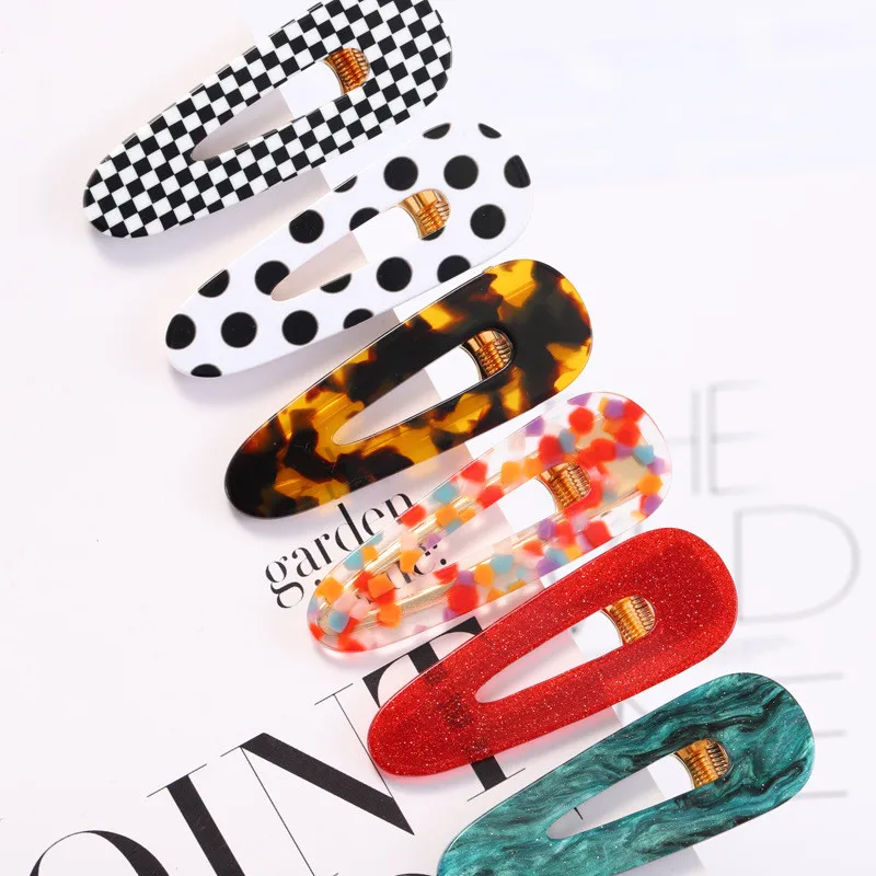 Женские заколки для волос в горошек с милым леопардовым принтом ацетатные полые