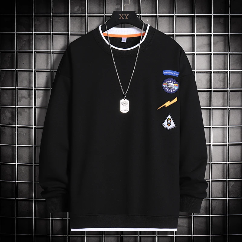 OEIN 2021 Брендовые мужские повседневные свитшоты флисовые худи с имитацией двух