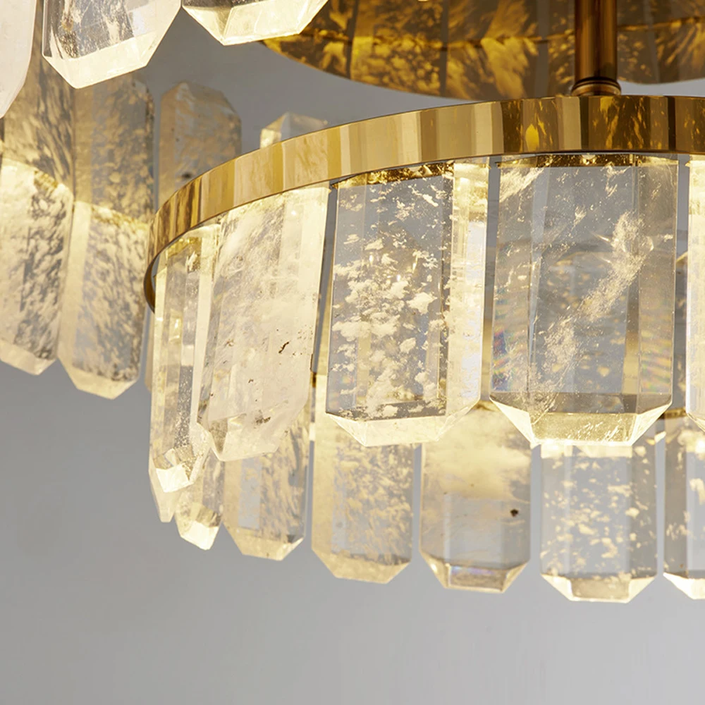 Современный золото хрустальная люстра освещение светодиодные плафоны освещения