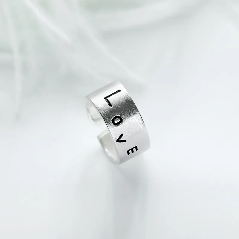 Женские винтажные кольца с буквами серебряного цвета регулируемые для мужчин и