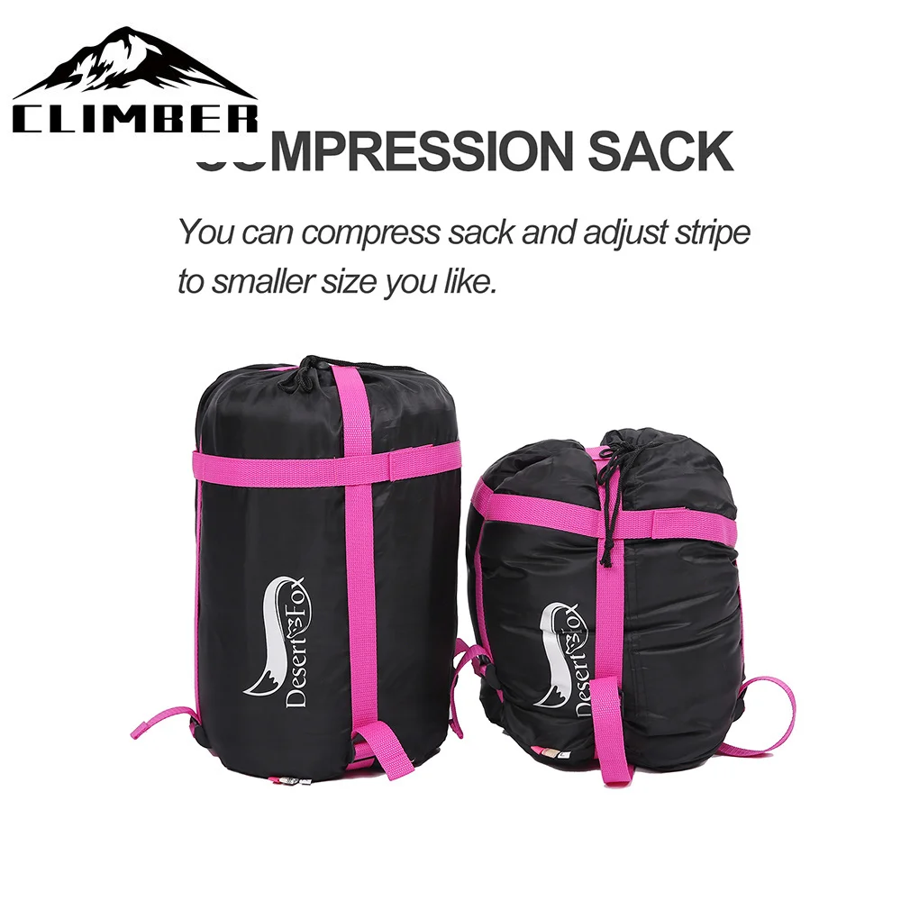 comprar Deserto Raposa 3 Temporada Flanela Saco De Dormir Anexado Travesseiro Acampamento Sacos De Dormir Portátil Leve Mochila Com Saco