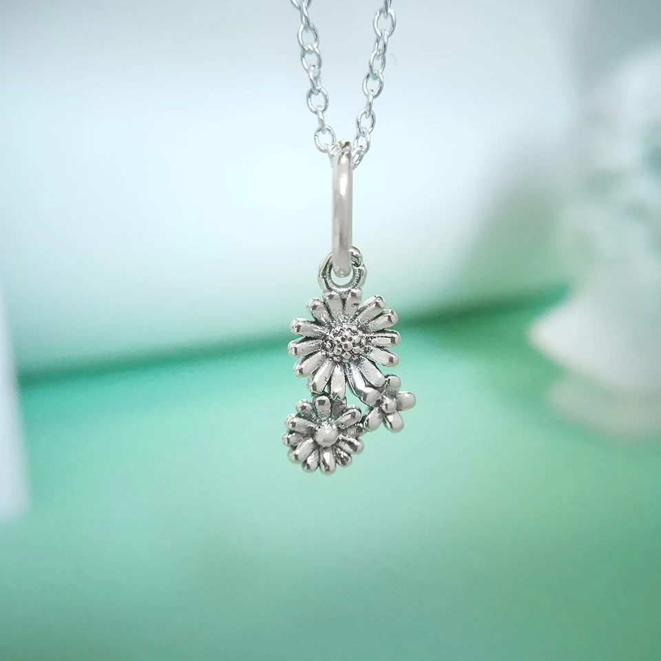 Серебро 925 пробы очаровательные зажимы летняя Маргаритка подходит для